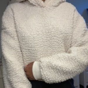 Cropped teddy hoodie